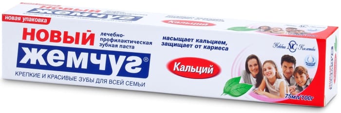 Зубная паста 75 мл/100 гр "Новый Жемчуг" НК, Кальций Зубная паста 75 мл/100 гр "Новый Жемчуг" НК, Кальций