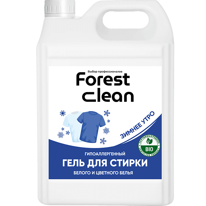 Гель для стирки белья 5 л "FOREST clean" канистра ЕВРО концентрат, Зимнее Утро Гель для стирки белья 5 л "FOREST clean" канистра ЕВРО концентрат, Зимнее Утро