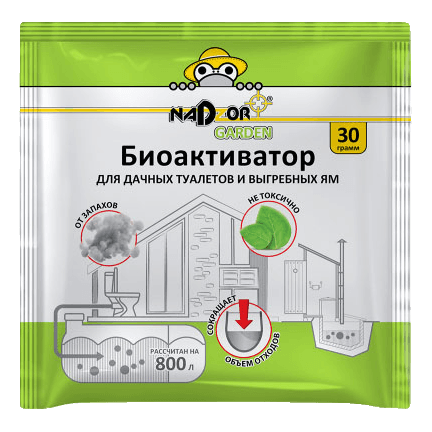 Биоактиватор для дачных туалетов и септиков Nadzor 30 гр. порошк, универсал