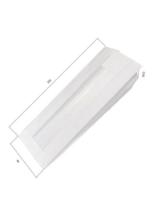Пакет бумажный 0,90*40*200 Белый, с окном V-дно
