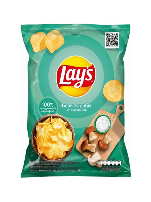 Чипсы "LAYS" 140 г ассортимент, Белые грибы со сметаной Чипсы "LAYS" 140 г ассортимент, Белые грибы со сметаной