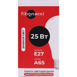 Лампа светодиодная Fibonacci А65-25W/4000/E27 LED Дневной свет Лампа светодиодная Fibonacci А65-25W/4000/E27 LED Дневной свет