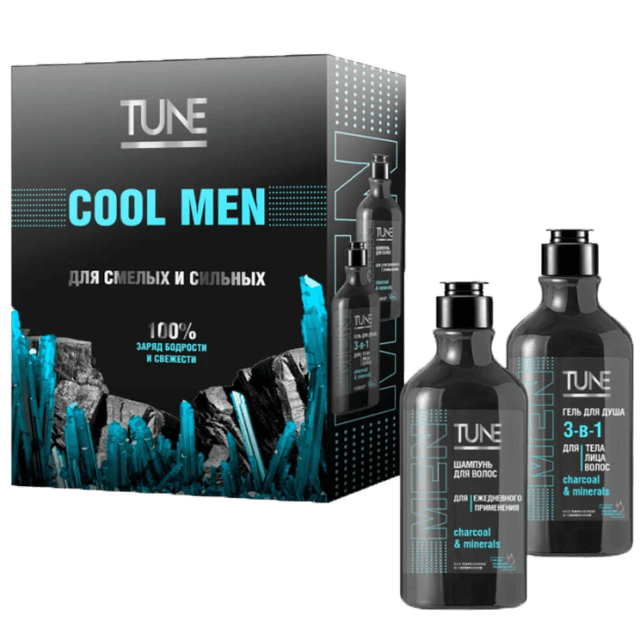 Подарочный набор TUNE Cool Men: Гель для душа TUNE Men, 290 мл + Шампунь для волос TUNE Men, 290 мл
