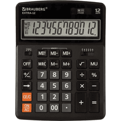 Калькулятор настольный большой BRAUBERG EXTRA-12-BK, 206*155 мм Черный, 12 разрядов Калькулятор настольный большой BRAUBERG EXTRA-12-BK, 206*155 мм Черный, 12 разрядов
