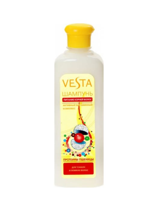 Шампунь 460 мл "Vesta" с витаминным комплексом, Питание корней (для тонких и ломких)/Женский Шампунь 460 мл "Vesta" с витаминным комплексом, Питание корней (для тонких и ломких)/Женский