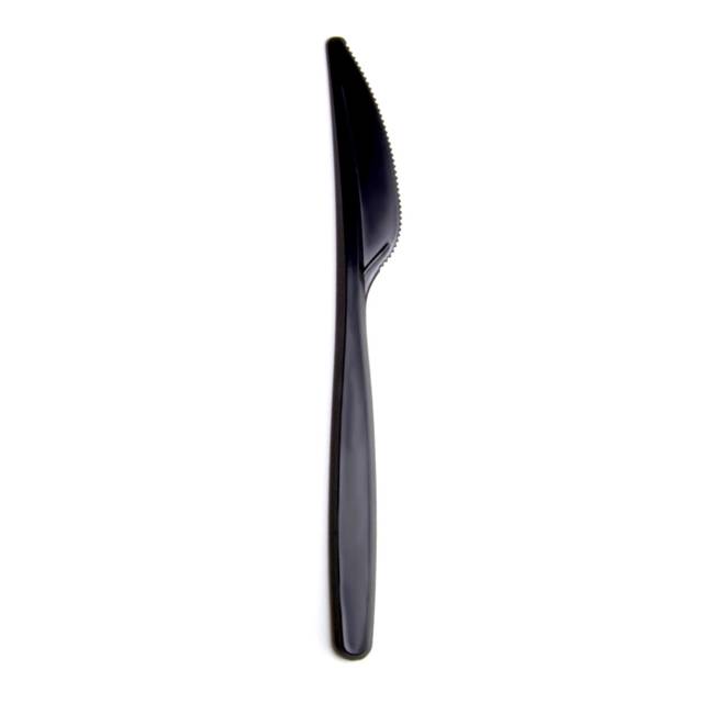 Нож одноразовый пластиковый столовый 160 мм ЧЕРНЫЙ "Элит" интро.