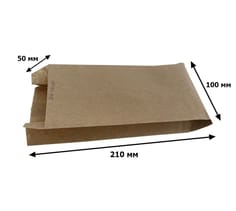 Пакет бумажный 210*100*50 КРАФТ, V-дно Пакет бумажный 210*100*50 КРАФТ, V-дно
