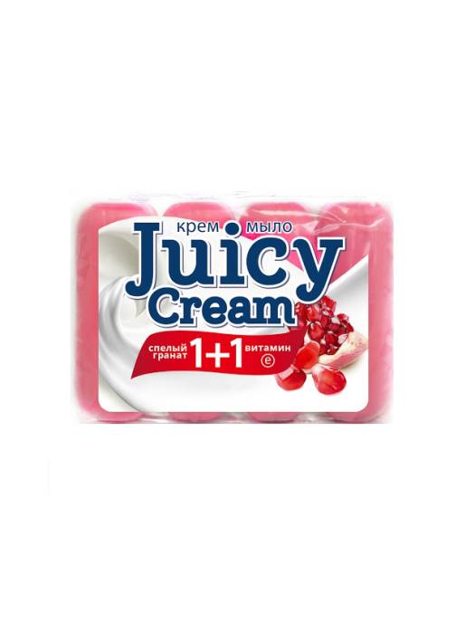 Крем-мыло кусковое 90 г "Juicy Cream" (4 шт.упак), Спелый гранат+Витамин Е
