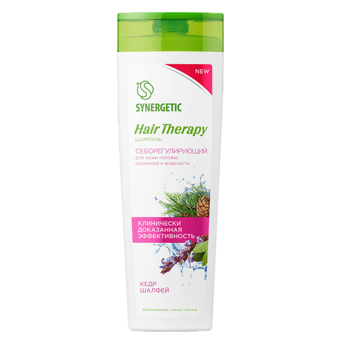 Шампунь 400 мл SYNERGETIC Hair Therapy, Себорегулирующий Шампунь 400 мл SYNERGETIC Hair Therapy, Себорегулирующий