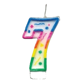 Свеча для торта двусторонняя "Цифра 0-9", №"7"
