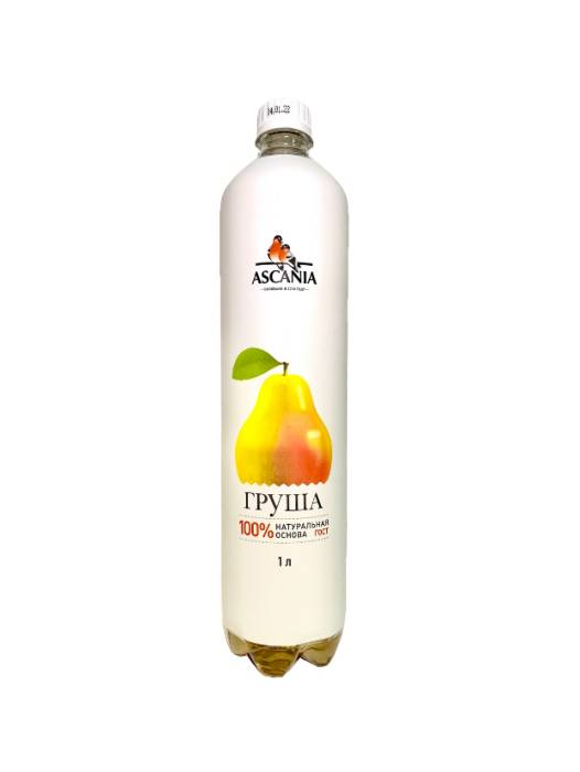 Лимонад 1 л "Ascania" ПЭТ Безалкольный напиток, Груша