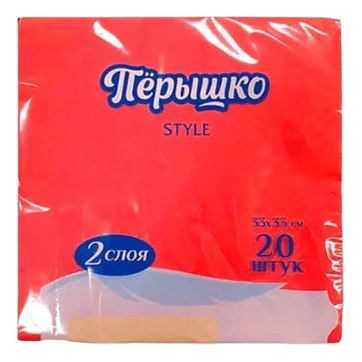 Салфетка бумажная 2-х/двухслойная 33*33 "Перышко стайл" (20 лист.пач), Красный Салфетка бумажная 2-х/двухслойная 33*33 "Перышко стайл" (20 лист.пач), Красный