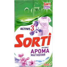 Стиральный порошок 3 кг "Sorti" автомат, Арома магнолия Стиральный порошок 3 кг "Sorti" автомат, Арома магнолия