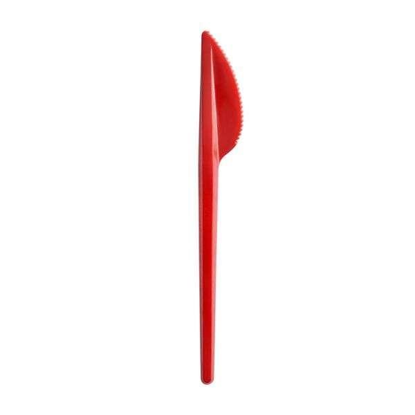 Нож одноразовый пластиковый столовый красный Премиум интр