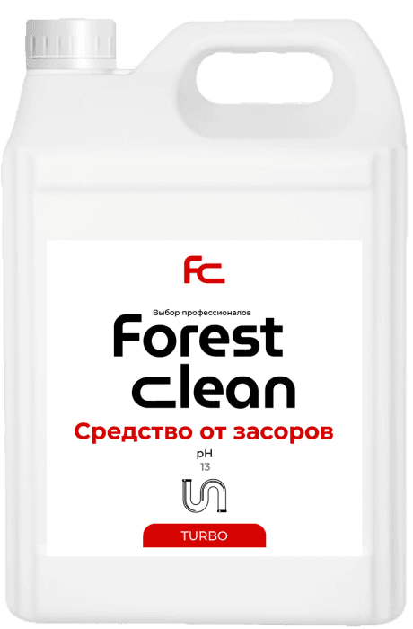 Средство для очистки труб/устранения засоров 5 л "FOREST clean" ТУРБО, канистра ЕВРО