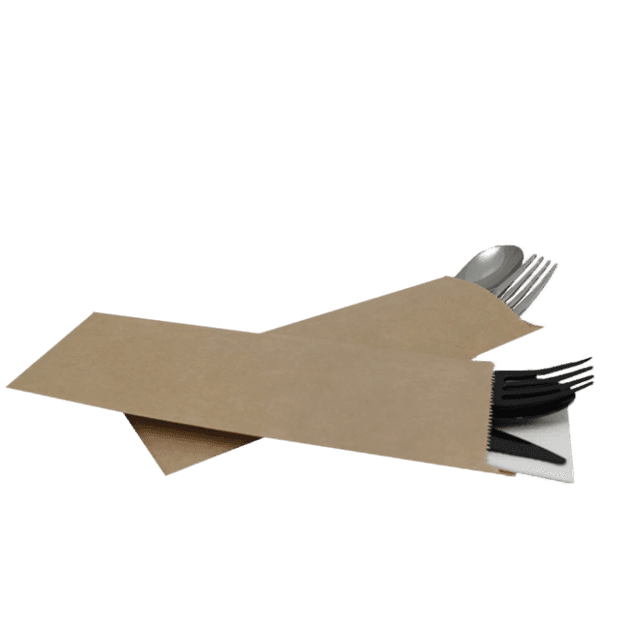 Конверт/пакет бумажный 220*80 мм КРАФТ для столовых приборов без окна БМ70
