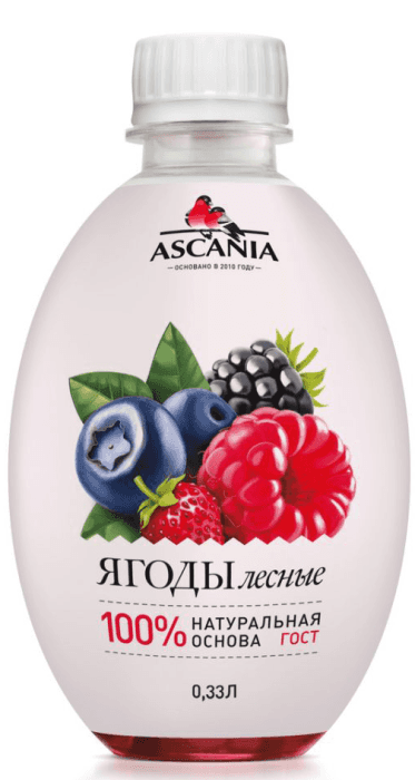 Лимонад "Ascania" 0,33л ПЭТ Безалкольный напиток, Лесные ягоды