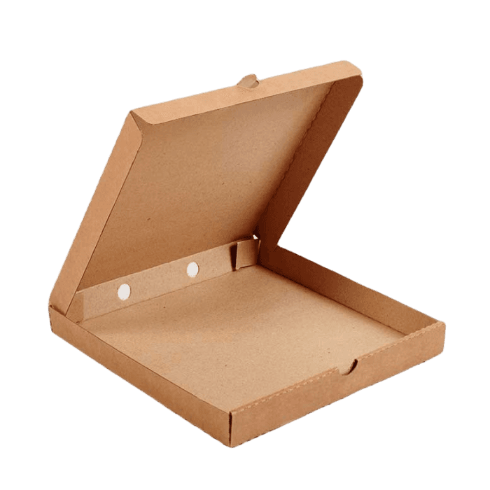 Коробка под пиццу 250*250*40 БУРАЯ, Т-11/Профиль Е, с прямыми углами