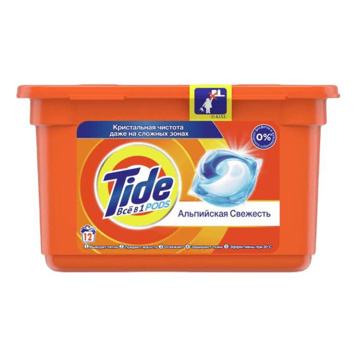 Капсулы для стирки белья "Tide" 12 шт. по 22,8г, Альпийская свежесть Капсулы для стирки белья "Tide" 12 шт. по 22,8г, Альпийская свежесть