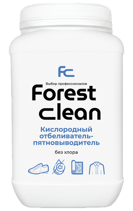 Кислородный отбеливатель-пятновыводитель для белья 1000 г "FOREST Clean" порошок