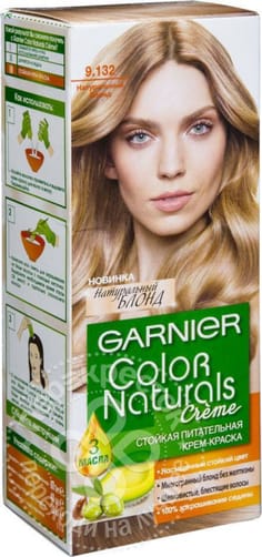 Крем-краска для волос "Garnier" Color Naturals, 9.132 Натуральный блонд Крем-краска для волос "Garnier" Color Naturals, 9.132 Натуральный блонд