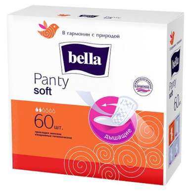 Прокладки "Bella" Panty soft ежедневные 2 капли, картонная упаковка (60 шт.упак)