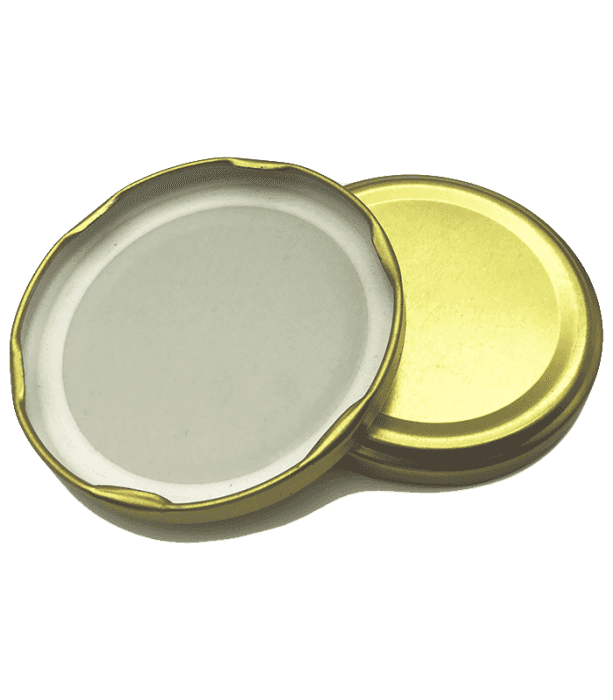 Крышка D-43 мм металич винтовая Золото/Белая для стеклобанок