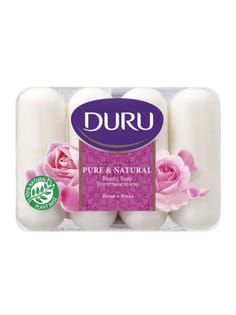 Мыло кусковое 85 г туалетное "DURU" PURE NATURAL (4 шт.упак), Роза Мыло кусковое 85 г туалетное "DURU" PURE NATURAL (4 шт.упак), Роза