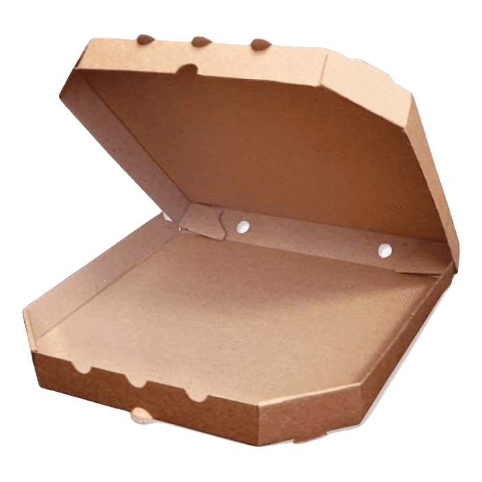 Коробка под пиццу 400*400*40 БУРАЯ, со скошенными углами