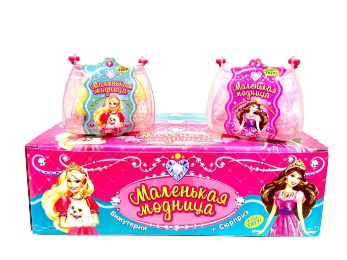 Сумка леденец "Маленькая Модница" 12г + игрушка с тату (12 шт.упак) Сумка леденец "Маленькая Модница" 12г + игрушка с тату (12 шт.упак)