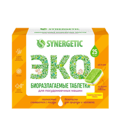 Таблетки для посудомоечных машин SYNERGETIC (25 шт.упак) Таблетки для посудомоечных машин SYNERGETIC (25 шт.упак)