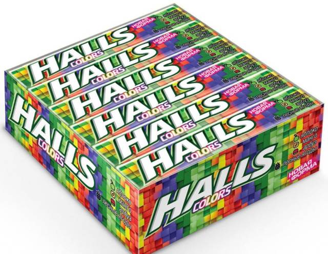 Лененцы "Halls" 25г (12 шт.упак), Colors, Цветной
