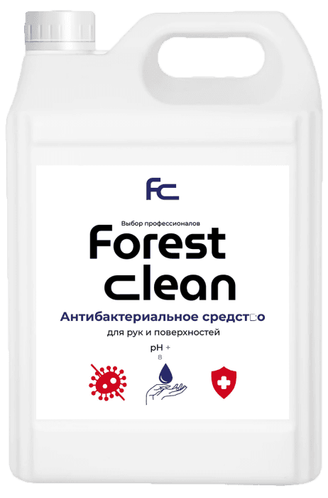 Средство для рук и поверхностей с антибактериальным эффектом "FOREST Clean" 5 л Евро