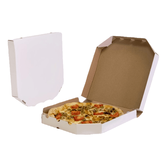 Коробка под пиццу 250*250*40 БЕЛАЯ, Самосборная со скошенными углами