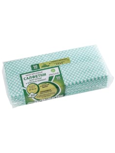 Салфетки нетканные целлюлозные Proline для дома универсальные, 80% целлюл,20%полипроп (50 шт.упак), Зеленая Салфетки нетканные целлюлозные Proline для дома универсальные, 80% целлюл,20%полипроп (50 шт.упак), Зеленая