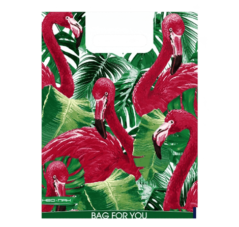 Пакет 26*35 см Фламинго Bag for you с подворотом 100 мкм прорезь Пакет 26*35 см Фламинго Bag for you с подворотом 100 мкм прорезь