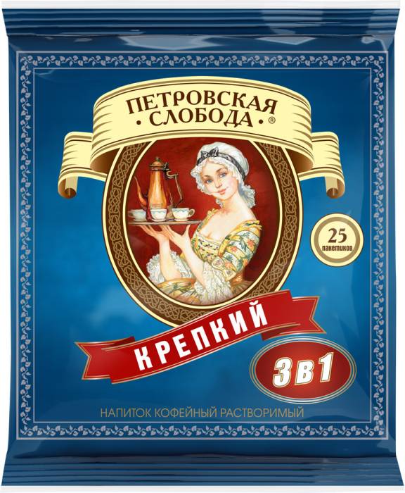 Кофе растворимый "Петровская Слобода", Крепкий (25 пак/уп 40уп/кор)
