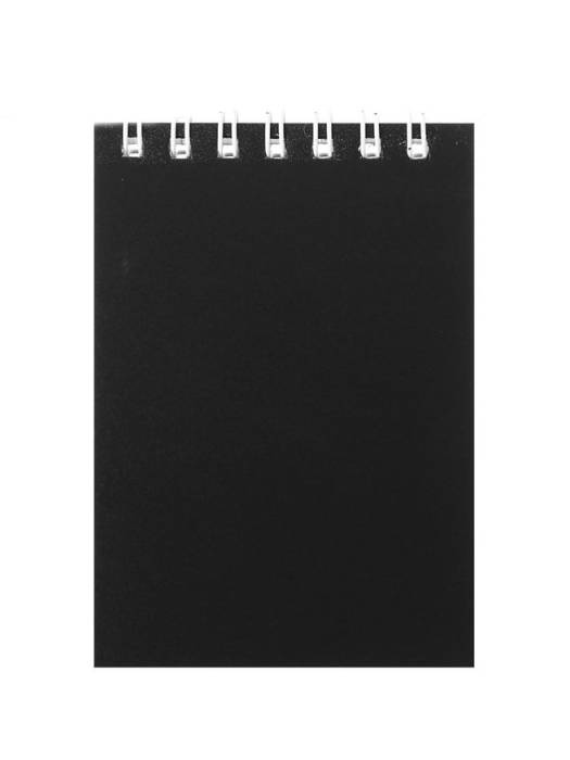 Блокнот А7, 60 листов, на гребне "Чёрный" пластиковая обложка