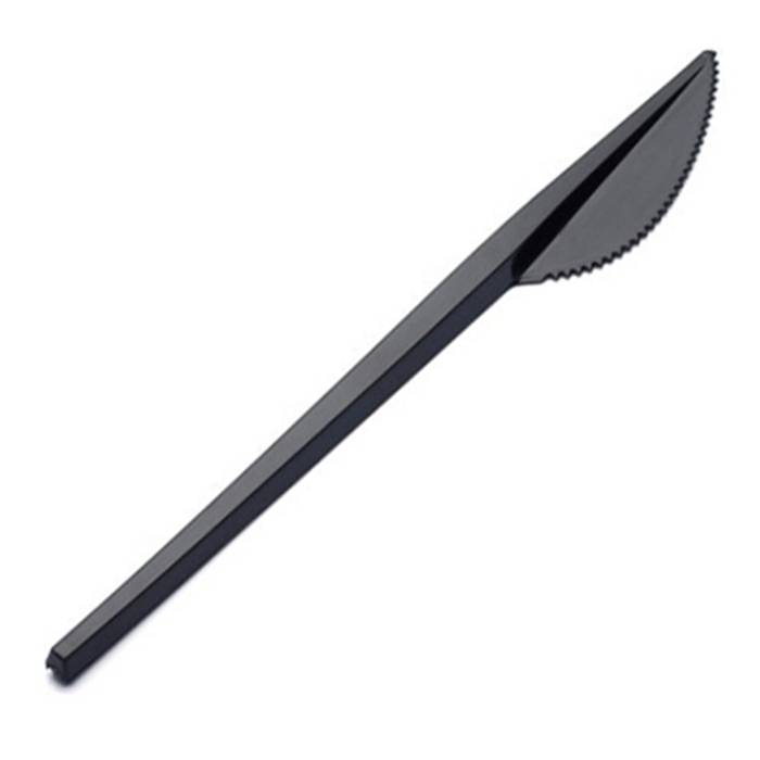 Нож одноразовый пластиковый столовый 170 мм ЧЕРНЫЙ Премиум интро