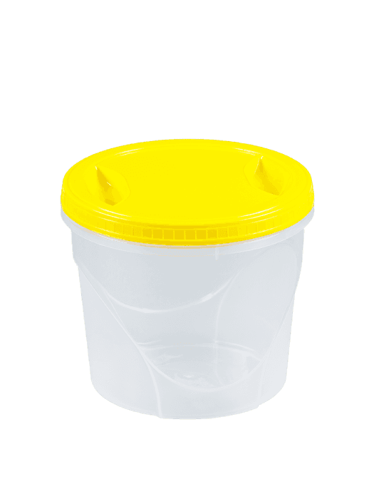 Контейнер пищевой пластиковый 1,8 л круглый + крышка, Прозрачный