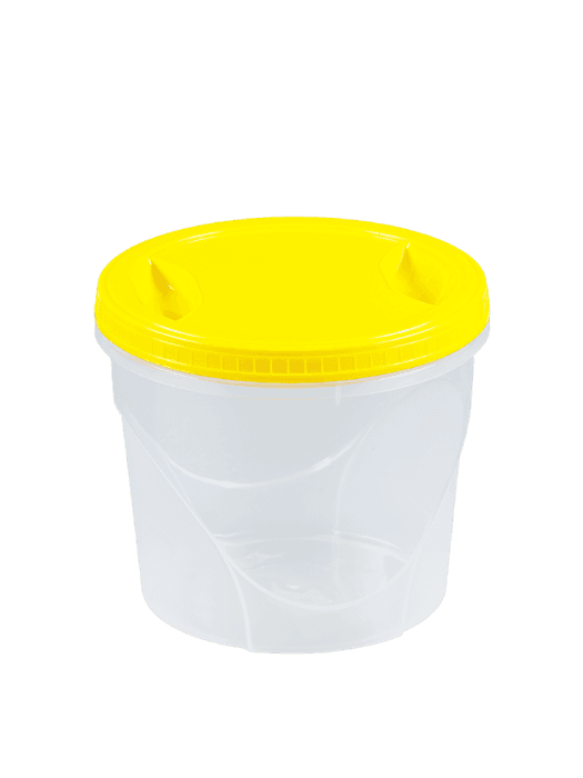 Контейнер пищевой пластиковый 1,8 л круглый + крышка, Прозрачный