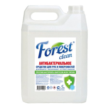 Средство для рук и поверхностей с антибактериальным эффектом "FOREST Clean" 5 л Евро