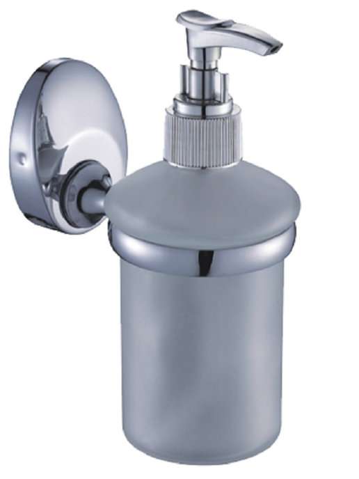 Дозатор для жидкого мыла стеклянный "Solinne", хром, стекло-сатин, Коллекция Modern 105х65х14