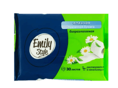 Влажная туалетная бумага 30 шт. "Emily Style" РАСТВОРЯЮЩАЯСЯ Влажная туалетная бумага 30 шт. "Emily Style" РАСТВОРЯЮЩАЯСЯ