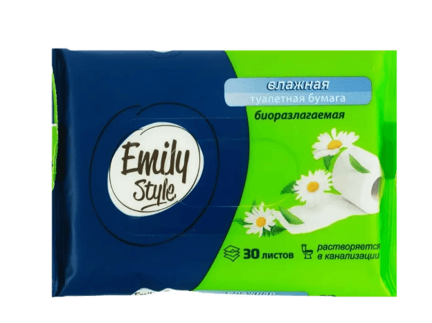 Влажная туалетная бумага 30 шт. "Emily Style" РАСТВОРЯЮЩАЯСЯ Влажная туалетная бумага 30 шт. "Emily Style" РАСТВОРЯЮЩАЯСЯ