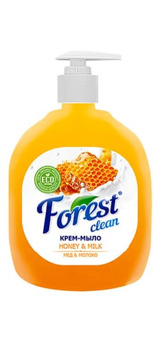 Крем-мыло жидкое 500 мл "FOREST Clean" дозатор, Мед и Молоко Крем-мыло жидкое 500 мл "FOREST Clean" дозатор, Мед и Молоко
