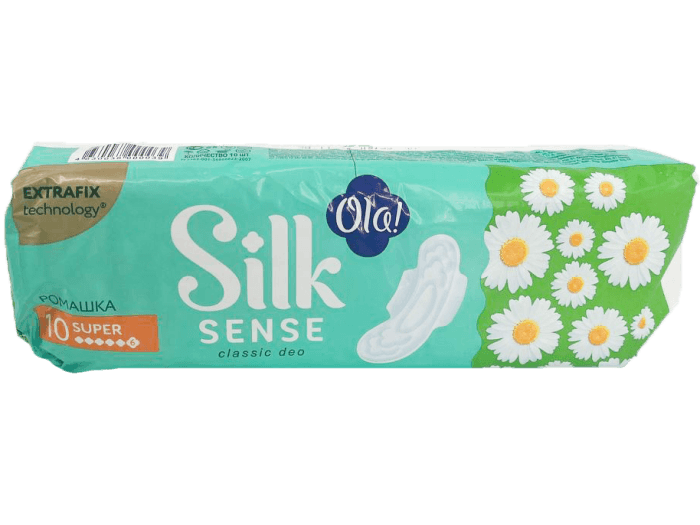 Прокладки "Ola!" Silk Sense classic deo супер для обильных выделений, 6 капель, ромашка (10 шт.упак)