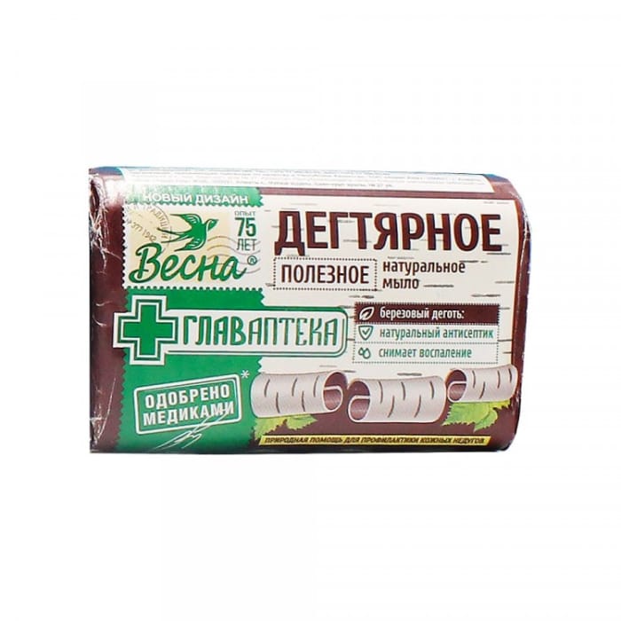 Мыло кусковое 140 г "Дегтярное" Нэфис Мыло кусковое 140 г "Дегтярное" Нэфис