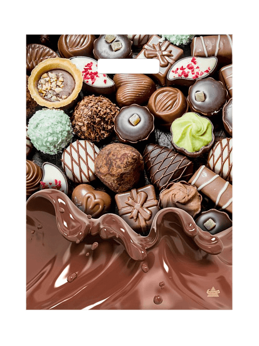 Пакет 31*40 см Шоколадные конфеты 60мкм прорезь Тико
