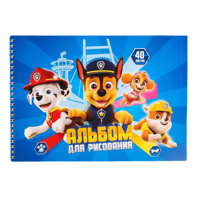 Альбом для рисования А4, 40 листов "Paw Patrol" на гребне Альбом для рисования А4, 40 листов "Paw Patrol" на гребне